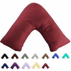 an image of a red pillow with multiple colors on the bottom and one color in the middle