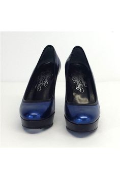 Size 6.5 EU 36.5 Midnight Blue Platform Heels Retails for $525 Made in Italy Comes with duster bag Leather soles Some wear on outer soles Leather lining Slitght wear on leather lining Very light wear on leather upper Padded insole Small mark on heel Platform height 1.25" Heel height 4.25" Blue Leather Heels For Work, Blue Heels With Leather Sole For Work, Blue Leather Heels For Night Out, Blue Heels For Work, Blue Patent Leather Heels With Reinforced Heel, Luxury Blue Heels For Work, Chic Blue Leather Heels, Blue Almond Toe Heels For Work, Blue Patent Leather Heels For Work