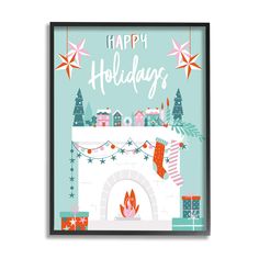 a christmas card with the words happy holidays on it