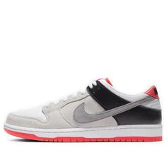 The skateboarding imprint has regained widespread attention from casual consumers in 2020. This Nikesb Dunk Low Infrared features an ultra clean white and grey colour palette which's sure to work with any fit this season. (SNKR/Unisex) Modern White Skate Shoes For Streetwear, Urban Gray Skate Shoes For Skateboarding, Gray Casual Skate Shoes For Streetwear, Nike Custom Casual Sneakers With Logo-print Tongue, Nike Casual Custom Sneakers With Logo-print Tongue, Modern Nike Skateboarding Sneakers, Modern Nike Sneakers For Skateboarding, Urban Gray Skate Shoes With Vulcanized Sole, Casual Custom Sneakers With Logo-print Tongue For Streetwear