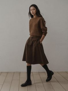 Composition : Cotton 100%Color : Brown_S,Brown_MCountry of Origin : Republic of Korea A Line Corduroy Skirt, Brown Winter Skirt, Casual Brown Winter Skirt, Casual Brown Skirt For Winter, Brown Skirt For Fall, Brown Workwear Midi Skirt, Brown Pleated Skirt For Work, Brown Relaxed Knee-length Skirt, Brown Midi Skirt For Work