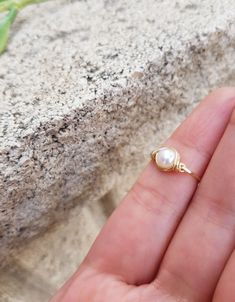 14k Gold Filled Ring, June Birthstone Ring, Freshwater Pearl Ring, 14k gold filled or Sterling Silver Ring,Gold Pearl Ring, Natural Pearl. 14k Gold Filled Gemstone Rings For Gift, Delicate 14k Gold Filled Midi Rings For Gift, Delicate Gold Round Crystal Ring, 14k Gold Filled Hypoallergenic Rings For Gift, Hypoallergenic 14k Gold Filled Wedding Rings, Hypoallergenic 14k Gold Filled Rings For Gift, Dainty Gold Crystal Ring With Gemstone, 14k Gold Filled Open Midi Rings As Gift, 14k Gold Filled Birthstone Ring