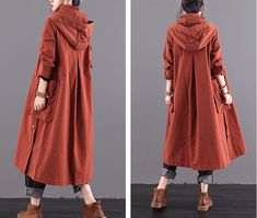 Long Women Casual Hooded Parka Plus Size Coat Jacket ,Custom make service available! Please feel free to contact us if you want this dress custom made.Materials used: cotton blendedSize: M: chest:112 cm length:103 cm sleeve：57 cm L : chest:116 cm length:104 cm sleeve：58 cm Most of our dresses are made of cotton linen fabric, soft and breathy. loose dresses to make you comfortable all the time.Flattering cut. Makes you look slimmer and matches easily.Payment:We accept payment by paypal and credit