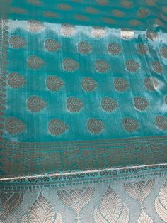 Indian Fancy silk Teal Green Saree with Golden work Teal Green Saree, Banarasi Silk Saree, Green Saree, Turquoise Color, Teal Green, Silk Saree, Silk Sarees, Saree, Turquoise