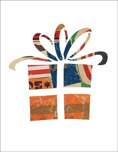 an image of a gift box with flags on it