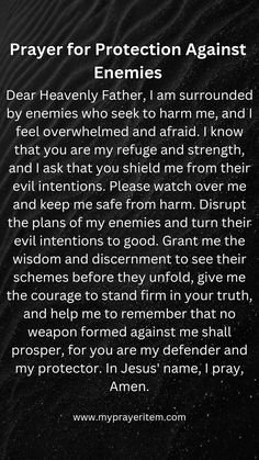 prayer for protection against enemys