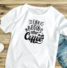 Life Begins After Coffee T-shirt, Coffee Shirt, Funny Coffee Tees, Gift for Coffee Drinkers, Men, Women, Youth and Toddlers T-shirt Looking for a comfortable, unique and stylish way to express yourself? Look no further than our collection of custom t-shirts! Our personalized t-shirts are made from high-quality materials that feels great against your skin. With a range of colors and designs to choose from, you're sure to find a shirt that matches your personality and style. Whether you're looking Coffee Colored Short Sleeve Shirt With Letter Print, Life Begins After Coffee, Funny Coffee Shirts, Coffee Tees, Coffee Shirt, Coffee Tshirt, Coffee Shirts, Funny Graphic Tees, Coffee Drinkers