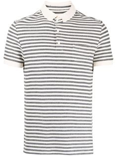 cream white/navy blue cotton stripe print polo collar front button placket short sleeves straight hem Striped Short Sleeve Polo Shirt For Summer, White Cotton Polo Shirt With Striped Collar, Striped Collared Polo Shirt For Summer, Summer Striped Collared Polo Shirt, Classic Striped Polo Shirt With Collared Neckline, Casual Summer Polo Shirt With Horizontal Stripes, Striped Cotton Polo Shirt With Short Sleeves, Casual Short Sleeve Polo Shirt With Horizontal Stripes, Casual Horizontal Stripe Short Sleeve Polo Shirt