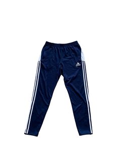 Vintage Adidas Trefoil Y2K Black Tag Cuffed Sweatpants Joggers Windbreaker Retro Style Navy White Stripes Track Pants Football Soccer good condition size L Waist: 41cm (adjustable) Length: 106cm Cuffed Sweatpants, Adidas Retro, Adidas Vintage, Football Football, Adidas Trefoil, Y2k Black, Vintage Adidas, Blue Adidas, Football Soccer