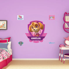 Officially Licensed Nickelodeon Removable Adhesive Decal Paw Patrol Room Ideas Toddler Girl, Paw Patrol Room Decor, Paw Patrol Bedroom Decor, Paw Patrol Room, Paw Patrol Bedroom, Paw Patrol Skye, Paw Patrol Girl, Shared Room, Wall Graphics