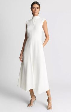 #ad Premium Quality REISS WHITE LIVVY OPEN BACK MIDI DRESS, Fashion Dress Dresses Coats, Open Back Midi Dress, Delicate Jewellery, Bow Style, Trousers Jeans, Centre Stage, Jeans Leggings, Tie Bow, Jean Leggings