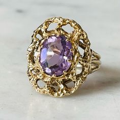 Oval Amethyst Measures 8mm X 10mm Ring Size 6.5 6g Oval Amethyst Ring, Ring Color, Amethyst Ring, Jewelry Vintage, Womens Jewelry Rings, Color Purple, Vintage Jewelry, Amethyst, Ring Size