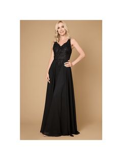 The Long Formal Party Dress by Dylan & Davids, a flawless fusion of glitz and class that is available at The Dress Outlet, will help you steal the show. A flattering fit that brings out your natural beauty is provided by this magnificent gown, which is designed for plus-size proportions. The dress is the perfect pick for any formal occasion, whether it's a black-tie affair or a party. Your attention will be drawn to you thanks to its long, slender silhouette and attention-getting presence. With Elegant Black Evening Dress With Lace Bodice, Elegant Black Gown With Lace Bodice, Elegant Black Gown For Night Out, Black Mother Of The Bride Dress For Evening Wedding, Black Evening Mother Of The Bride Dress For Wedding, Black Long Evening Dress For Gala, Black Maxi Dress For Wedding And Party Season, Black Dress With Sweep Train For Party Season, Elegant Black Maxi Dress With Lace Bodice