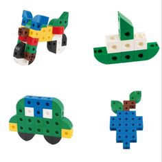 four different types of toys made out of legos