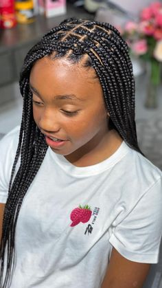 Kids Knotless Braids, Normal Braids, Medium Knotless Braids, Medium Knotless, Medium Hair Braids, Lady Hair, Banana Hair Clips, Big Box Braids Hairstyles, Banana For Hair