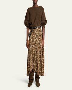 Isabel Marant "Sakura" stretch silk midi skirt in an allover cheetah print finish     Midrise    Full length    Aline silhouette    Silk/elastane    Dry clean    Made in Portugal Chic Flowy Leopard Print Skirt, Leopard Print Flowy Long Skirt, Flowy Lined Leopard Print Skirt, Flowy Long Leopard Print Skirt, Long Flowy Leopard Print Skirt, Fall Leopard Print Midi Skirt, Leopard Print Relaxed Midi Skirt, Leopard Print Relaxed Fit Midi Skirt, Elegant Leopard Print Lined Skirt