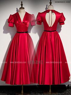 10% off now|Free shipping world-wide. French Romantic Burgundy Tea Length Retro Party Dress With Short Sleeves at GemGrace. Click to learn our pro custom-made service for wedding dress, formal dress. View #HomecomingDresses for more ideas. Fitted Tea Length Prom Dress, Elegant Red Vintage Dress With Short Sleeves, Red Elegant Vintage Dress With Short Sleeves, Vintage Short Sleeve Dress For Banquet, Elegant Red Vintage Summer Dress, Elegant Fitted Vintage Tea Length Dress, Tea Length Vintage Dress For Party, Red Fitted Tea-length Dress, Elegant Tea Length Vintage Party Dress