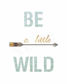 an arrow with the words be a little wild on it