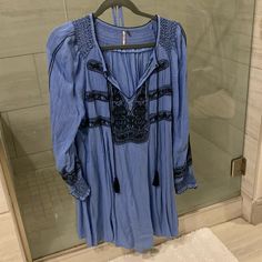 Summer Dress Great For Cover Up Or Beach Never Worn Free People Mini Dress, Free People Dresses, Free People Dress, Dresses Xs, Summer Dress, Free People, Cover Up, Color Blue, Summer Dresses