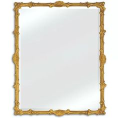 an ornate gold framed mirror on a white background with clipping for text or image