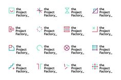 the project factory logo is shown in different colors