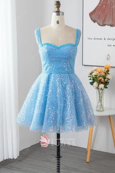 ocean blue beading fabric short cocktail party dress Blue Sweetheart Neckline Dress For Sweet 16, Light Blue Sequined Prom Evening Dress, Sequin Prom Dress With Sweetheart Neckline, Blue Sequin Sweetheart Neckline Dress For Homecoming, Blue Sequin Dress With Sweetheart Neckline For Homecoming, Sequin Dress With Sweetheart Neckline For Prom, Sweetheart Neckline Sequin Dress For Prom, Blue Sequin Dress With Sweetheart Neckline, Beading Fabric