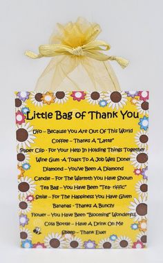 a little bag of thank you card with sunflowers