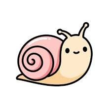 a cartoon snail with its eyes closed