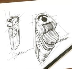 a pencil drawing of some type of device