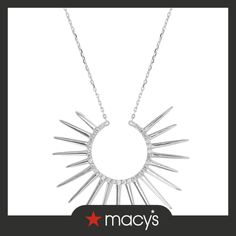 in stock Sun Rays, Cubic Zirconia, Silver Necklace, Pendant Necklace, Sun, Sterling Silver, Pendant, Silver