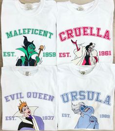 Be the greatest villain. Make every day an "In My Villain Era" with this edgy t-shirt. Let your swagger speak with this badass tee! For those who like these characters more than the Disney princess! You Pick your comfort colors tee then pick your favorite - Ursula, Cruella, Maleficent, or the Evil Queen More 'Villian' Disney Villains Shirt, White Pre-shrunk Fandom T-shirt, Themed White T-shirt For Fan Conventions, White Themed T-shirt For Disney Fan Events, Themed White T-shirt For Disney Fan Events, White Pre-shrunk T-shirt For Disney Fan Events, White Graphic Tee For Fan Conventions, White Fandom T-shirt, Pre-shrunk, White Cotton Tops For Fan Conventions