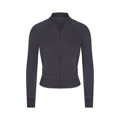 MODAL FRENCH TERRY SHRUNKEN ZIP UP | ASH Midweight Long Sleeve Track Jacket For Athleisure, Midweight Long Sleeve Track Jacket Athleisure, Midweight Long Sleeve Track Jacket In Athleisure Style, Midweight Athleisure Track Jacket For Sports, Fitted Casual Track Jacket For Loungewear, Fall Athleisure Track Jacket For Loungewear, Fitted Sportswear Track Jacket With Ribbed Cuffs, Sporty Stretch Activewear With Zipper Closure, Casual Stretch Activewear With Zipper Closure