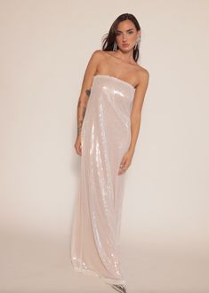 Mable Sequin Maxi Dress | EastnWest Sequin Stretch Maxi Dress For Night Out, Stretch Sequin Maxi Dress For Night Out, Glamorous Stretch Sequin Maxi Dress, Glamorous Stretch Maxi Dress With Sequins, Stretch Maxi Dress With Sequins, Summer Evening Stretch Sequin Dress, Stretch Halter Maxi Dress For Parties, Strapless Sequin Maxi Evening Dress, Sequin Strapless Maxi Dress For Prom