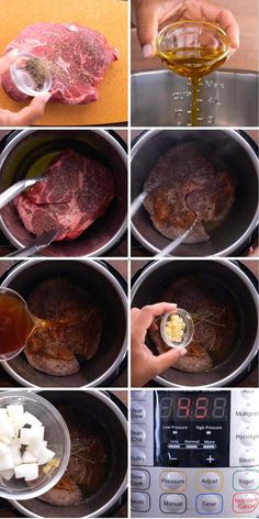 how to cook steak in the pressure cooker and then put it in an instant pot