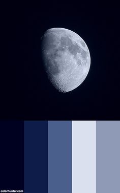 the moon is shown in this color scheme