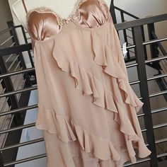 Nwt, Sexy Taupe Color Flowy Babydoll Dress/ Nighty. Semi Sheer, Lightly Padded Satin And Lace Bra, Adjustable Straps, Adjustable Closure In The Back. Could Wear As A Nighty As Probably Intended, Or As A Mini Dress With A Cute Blazer To Wear Out. Either Way, It Should Be Worn! Size Medium, Could Definitely Fit A Small As Well. Babydoll Nighty, Ideal Closet, Cute Blazers, Taupe Color, Babydoll Dress, Lace Bra, Evolution, Baby Dolls, Adjustable Straps