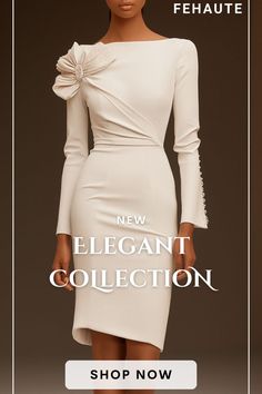 Limited time offer: 3rd 50%off | 2nd 20%off. Discover luxurious fabrics, flattering silhouettes, and stunning details that are sure to make you shine at your next important event. Elegant Cream Mini Dress For Formal Occasions, Elegant Knee-length Beige Dresses, Elegant Beige Knee-length Dress, Elegant White Bodycon Evening Dress, Elegant Long Sleeve Beige Bodycon Dress, Elegant Beige Long Sleeve Bodycon Dress, Elegant Cream Mini Dress For Evening, Elegant Cream Mini Dress For Party, Elegant Fitted Cream Mini Dress