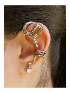 Snake Ear Wrap Mummy Ear Wrap Snake Ear Cuff Bronze Python Snake Ear Cuff, Snake Ears, Python Snake, Snake Jewelry, Cuff Jewelry, Snake Earrings, A Snake, Ear Cuffs, Fantasy Jewelry