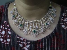 Lavish 18K Gold Diamond Necklace with Green Color Stones
   - 1-BG-DN-SET07206 - in 60.200 Grams for USD $13911.52. 
Made in India by Totaram Jewelers Online this product is in Gold - 18 Karat Gold  & is an excellent gift for Adult - Women. Ships fully insured with secured guaranteed delivery for free with your order over $250 from New Jersey USA & comes with 30 days exchange policy. Jewels Rings, Color Stones, Gold Diamond Necklace, Gifts For Adults, Green Color, New Jersey, Green Colors, Stone Color, Gold Diamond