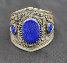 It's Beautiful Handmade Old Vintage Silver Bangle With Natural Lapis Lazuli Stone from Afghanistan Material Silver Gemstone Lapis Lazuli Blue Ceremonial Bangle Jewelry, Blue Ceremonial Bangle, Blue Ceremonial Bracelet Jewelry, Ceremonial Blue Bracelet Jewelry, Blue Bangle Cuff Bracelet With Natural Stones, Traditional Blue Bracelets With Natural Stones, Traditional Blue Gemstone Bracelets, Traditional Cuff Bracelet With Natural Stones For Gift, Afghan Jewelry