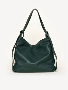 The Laura - Dark Green - Leather - M.Gemi Modern Double Handle Backpack For Errands, Versatile Green Tote Backpack, Versatile Leather Backpack With Detachable Handle, Convertible Satchel Bag For Travel, Green Backpack With Removable Pouch For Errands, Convertible Travel Satchel Bag, Versatile Green Leather Backpack, Versatile Green Leather Backpack For Everyday, Green Leather Travel Backpack With Removable Pouch