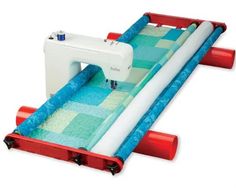 an inflatable pool with a sewing machine on it