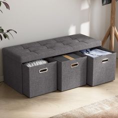 The Ornavo Home storage ottoman will instantly be the star of the living room, family room or den. Crafted with sleek linen upholstery, while its cushioned top offers extra seating for guests. Cube Drawers, Storage Ottomans, Bench Storage, Long Bench, 3 Drawer, Storage Ottoman, Linen Fabric, Ottoman, Bench