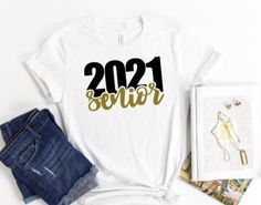 Senior 2021 Shirts , Back to School Shirt , Class of 2021 Shirt , Gift for Daughter by MamaDCraftyCreations on Etsy Etsy Shirts, Senior Stuff, Graduation Crafts, Gift For Daughter