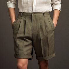 Season:Summer; Fabric:Linen Cotton Blend; Gender:Men's; Style:Designer,Fashion; Occasion:Holiday,Daily,Casual; Fit Type:Regular Fit; Function:Breathable,Comfort; Waistline:Mid Waist; Pattern:Plain; Design:Pocket,Pleats,Button; Brand:OUKU; Pants Type:Shorts,Linen Shorts,Pleated Shorts,Dress Shorts,Summer Shorts; Fly Type:Button; Front page:FF; Listing Date:12/27/2023; Hips:; Length:; Waist:; Pants Length:Short Mens Fashion Pattern, Linen Look Men, Khaki Bottoms With Built-in Shorts For Summer, Summer Khaki Bottoms With Built-in Shorts, Solid Bermuda Shorts With Built-in Shorts For Summer, Summer Above Knee Shorts With Built-in Shorts, Solid Knee-length Shorts For Spring, Khaki Shorts With Pockets For Summer, Khaki Summer Shorts With Pockets