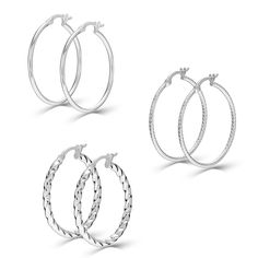 PRICES MAY VARY. ⚡FEATURE:【Size Info】Medium Set Hoops Earrings, Dimensions - 30mm by 30mm / 1.18 inches by 1.18 inches. MADE IN STERLING SILVER: This jewel comes with a '925.' sterling silver stamp as a symbol of product quality. These Earrings come with high polish silver finish. EXCELLENT GIFT: This piece of jewelry is the perfect gift for Anniversaries, Wedding Party, Brides, Holiday, Birthdays, Graduation or just as a surprise to that special someone. We send our jewelry inside a beautiful j Hoops Earrings, Hoop Earring Sets, Polish Silver, Classic Italian, Engagement Anniversary, Jewelry Earrings Hoops, Silver Hoops, Silver Hoop Earrings, How To Feel Beautiful