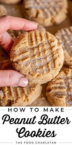 how to make peanut butter cookies with the food charian on top and bottom image