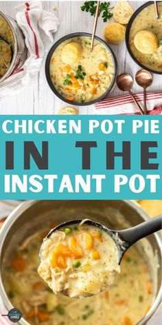 A big bowl of Instant Pot Chicken Pot Pie is delicious homemade comfort food. This tasty dinner has a flavorful creamy base paired with LOTS of veggies and delicious tender chicken. No pressure cooker? No problem! You’ll also find directions to make this on the stovetop.