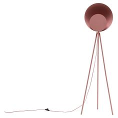 a pink floor lamp on a white background