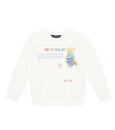 This sweatshirt from Polo Ralph Lauren Kids is made from comfortable fleece-backed jersey. It has a Polo Bear print, colorful embroidered accents, and ribbed cuffs. Green Jumper, Long Sleeves Polo, Polo Ralph Lauren Kids, Ralph Lauren Kids, Polo Bear, Jersey Sweatshirt, White Polo, Embroidered Sweatshirt, Bear Print